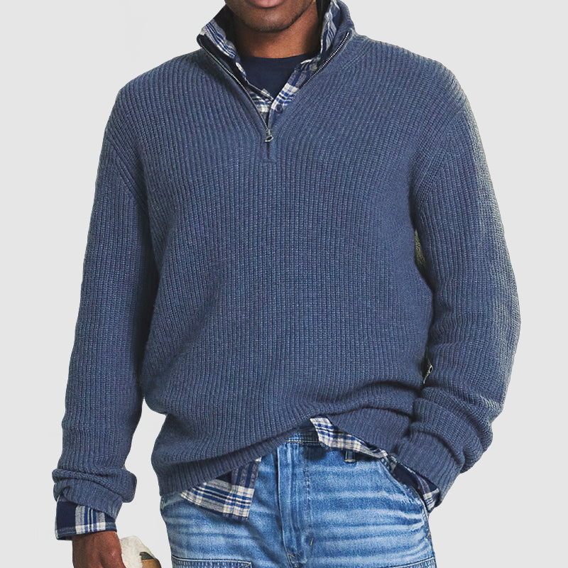 Robert - Warme Half Zip Trui Voor Heren - River Mode