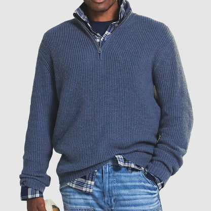 Robert - Warme Half Zip Trui Voor Heren - River Mode
